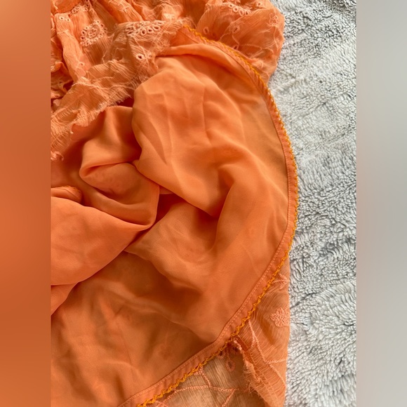 NWT Anthropologie Floreat Maryana Open-shoulder Blouse Orange Size L - Picture 10 of 16